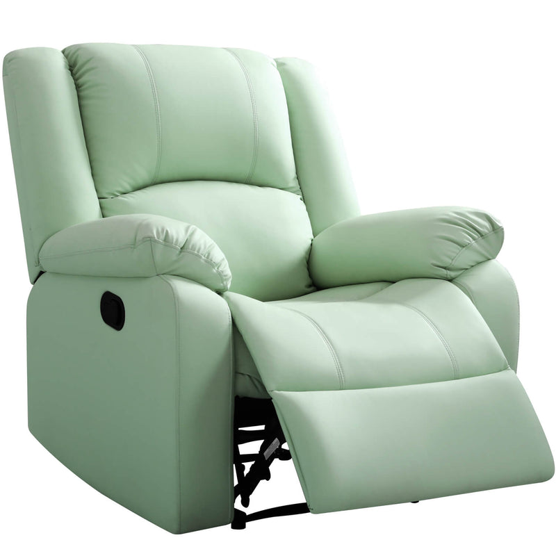 Asjmreye Manual Recliner Chair Recliner Soft Armrests For Living Room 35" Width, Leather,Light Green