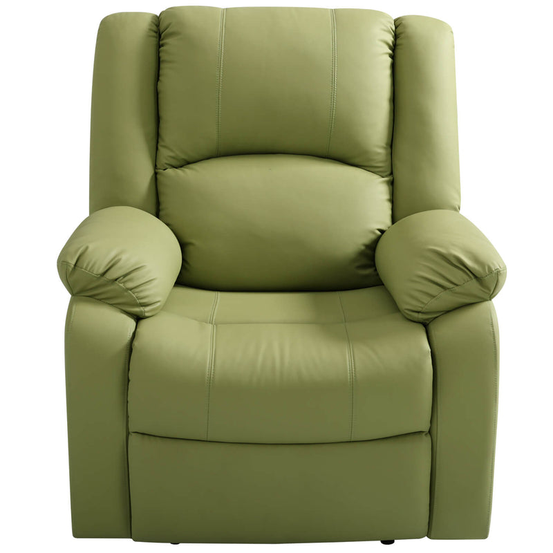 Asjmreye Manual Recliner Chair Recliner Soft Armrests For Living Room 35" Width, Leather,Green