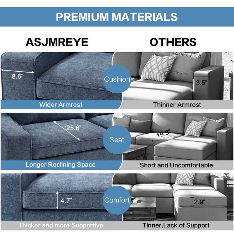 Modern Sofas Couches for Living Room Blue