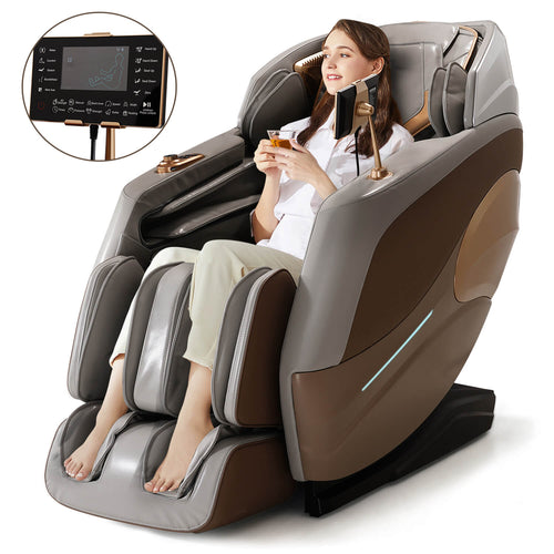 Asjmreye Massage Chair 4D Zero Gravity ChairMassage Chair 4D Zero Gravity Chair Full Body Massage Chair With Heating, Voice Control, Smart Scan Body, Gold