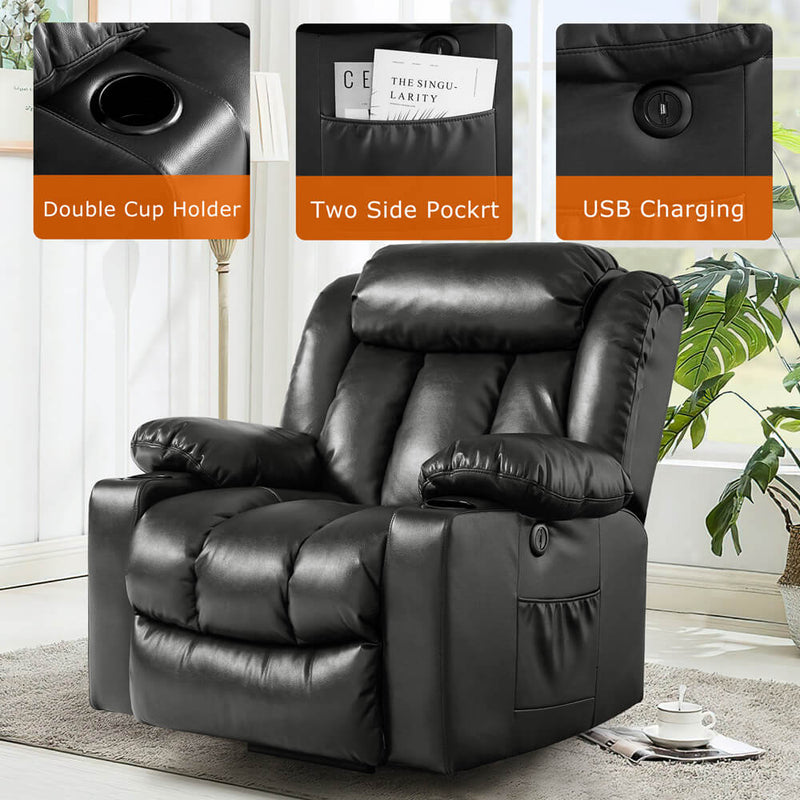 Luxury Power Lift Recliner Chair With Vibration Massage and Heating, 39.4" Width