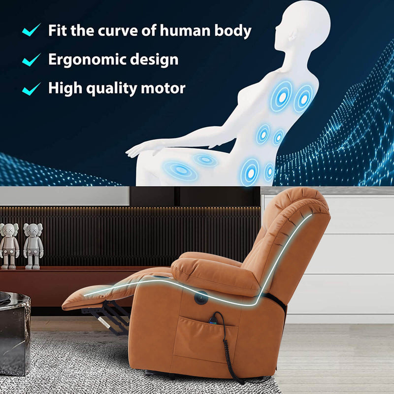 Luxury Power Lift Recliner Chair With Vibration Massage and Heating,With Cup Holder