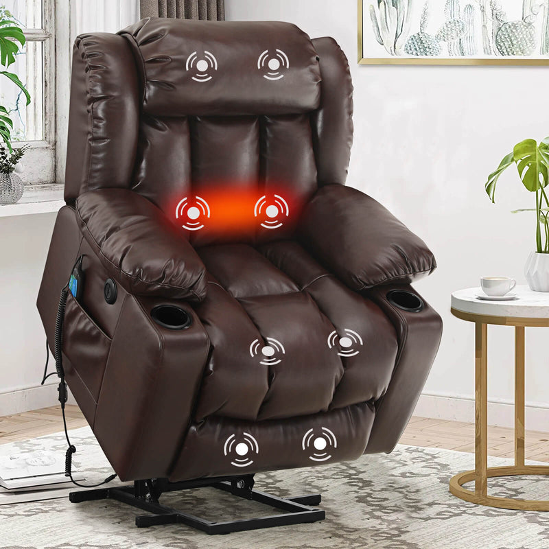 Luxury Power Lift Recliner Chair With Vibration Massage and Heating, 39.4" Width